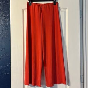 Zara Red Wide Leg Flowy Pants